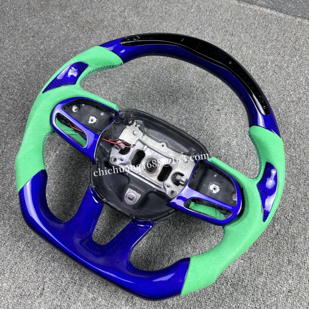 Custom car steering wheel for Dodge Challenger Charger RAM 2014-2021 carbon fiber steering wheel