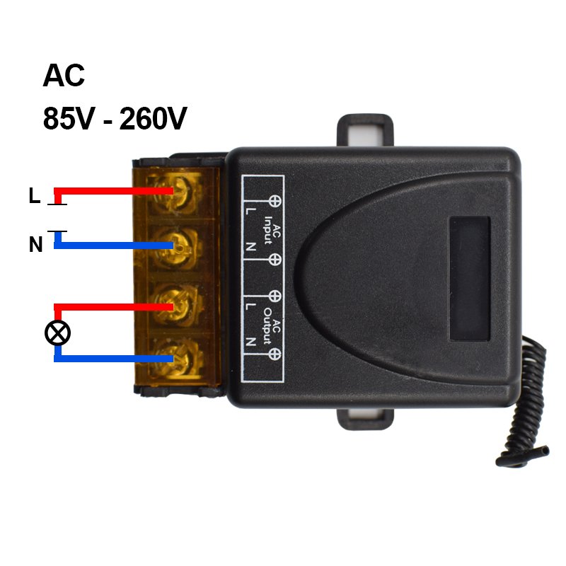 Universal Wireless Remote Switch AC 85V 260V 1CH Relay Receiver Module and 1 Pieces RF Remote Control 433 Mhz Transmitter