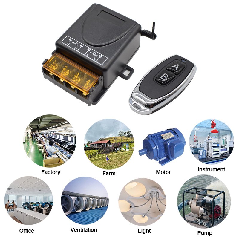 Universal Wireless Remote Switch AC 85V 260V 1CH Relay Receiver Module and 1 Pieces RF Remote Control 433 Mhz Transmitter