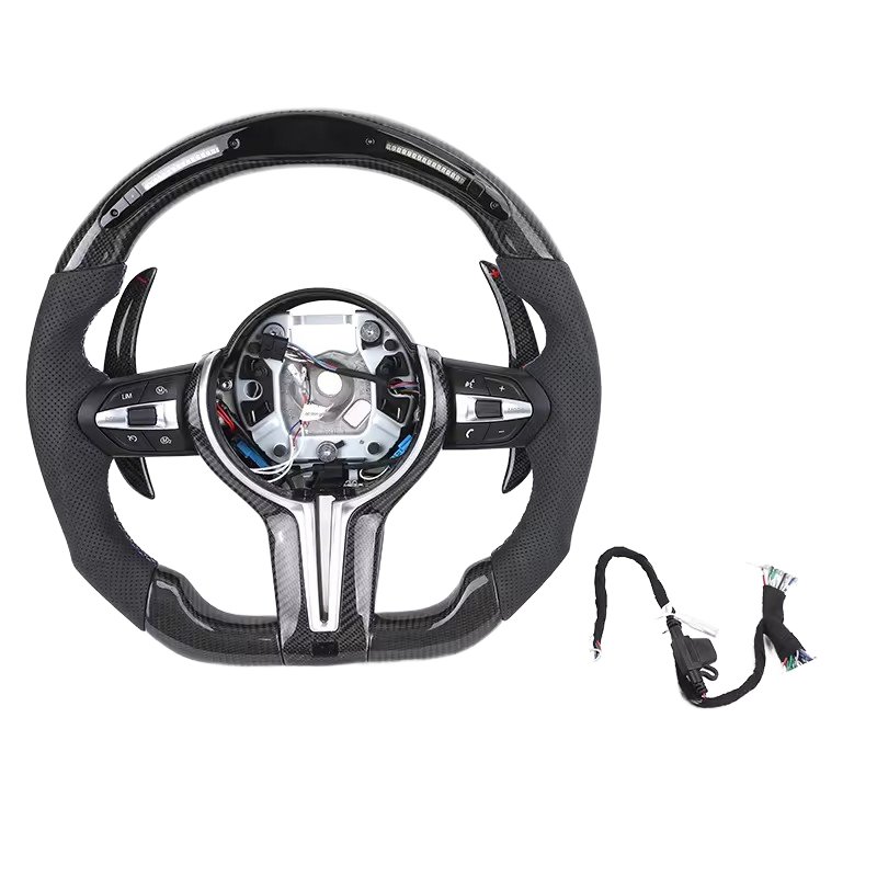 Custom Heated M Led Display Carbon Fiber Steering Wheel for BMW M2 M3 M4 M5 F10 F50 F30 F32 F80 F82 F90 E90 E92 E60 E63 G20 G30