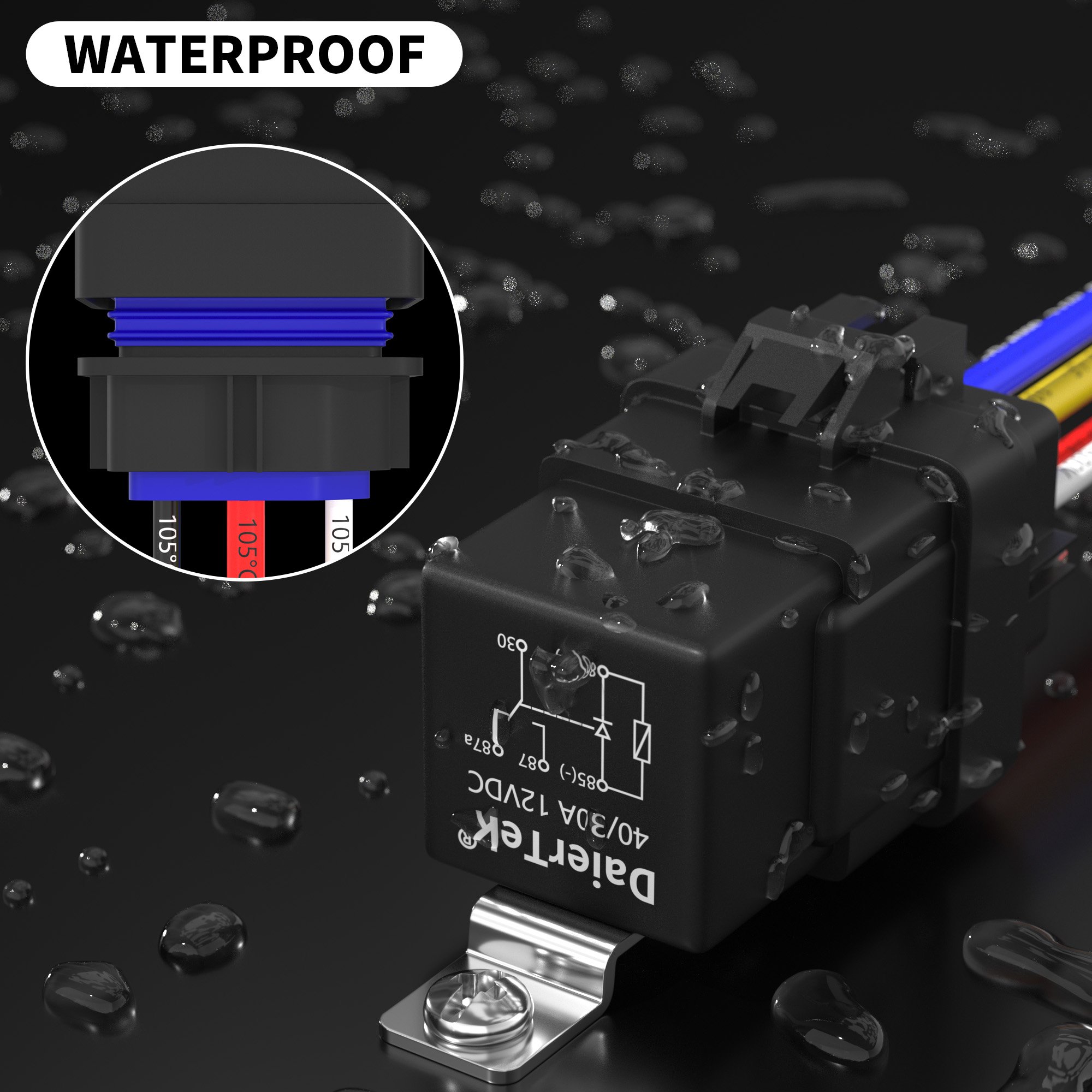 Good Quality Waterproof China Auto Relay 30A/40A Auto Relay 5PINS SPDT Auto 12V Relay With Wire for Car