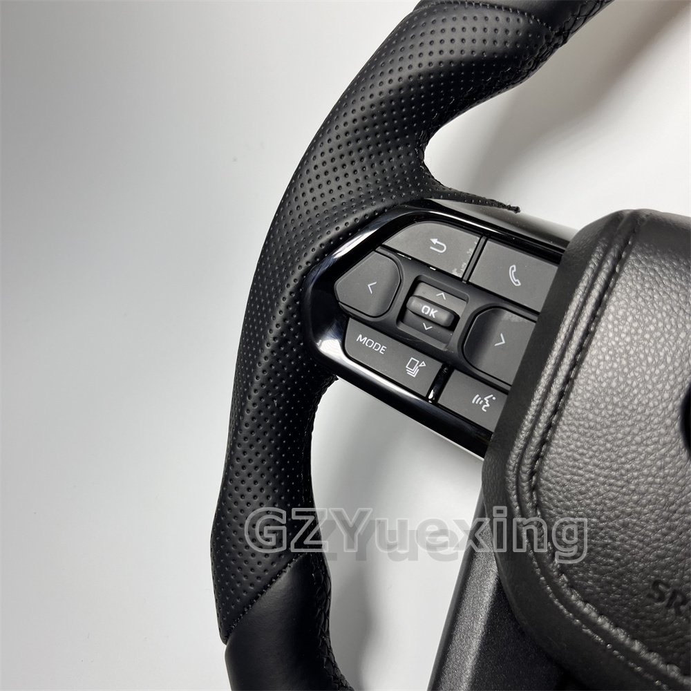 Full Leather Car Steering wheel For Toyota Land Cruiser LC79 LC76 LC70 LC300 2008-2021GR Sports Style Black