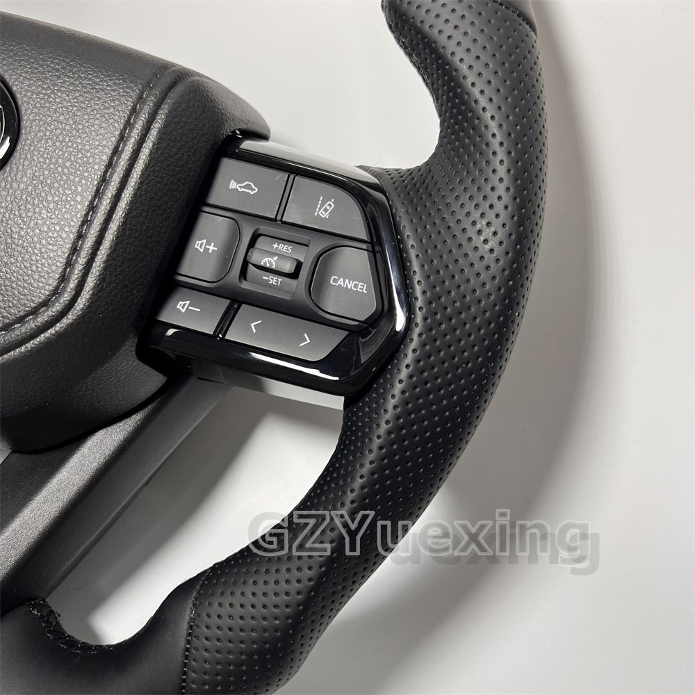 Full Leather Car Steering wheel For Toyota Land Cruiser LC79 LC76 LC70 LC300 2008-2021GR Sports Style Black