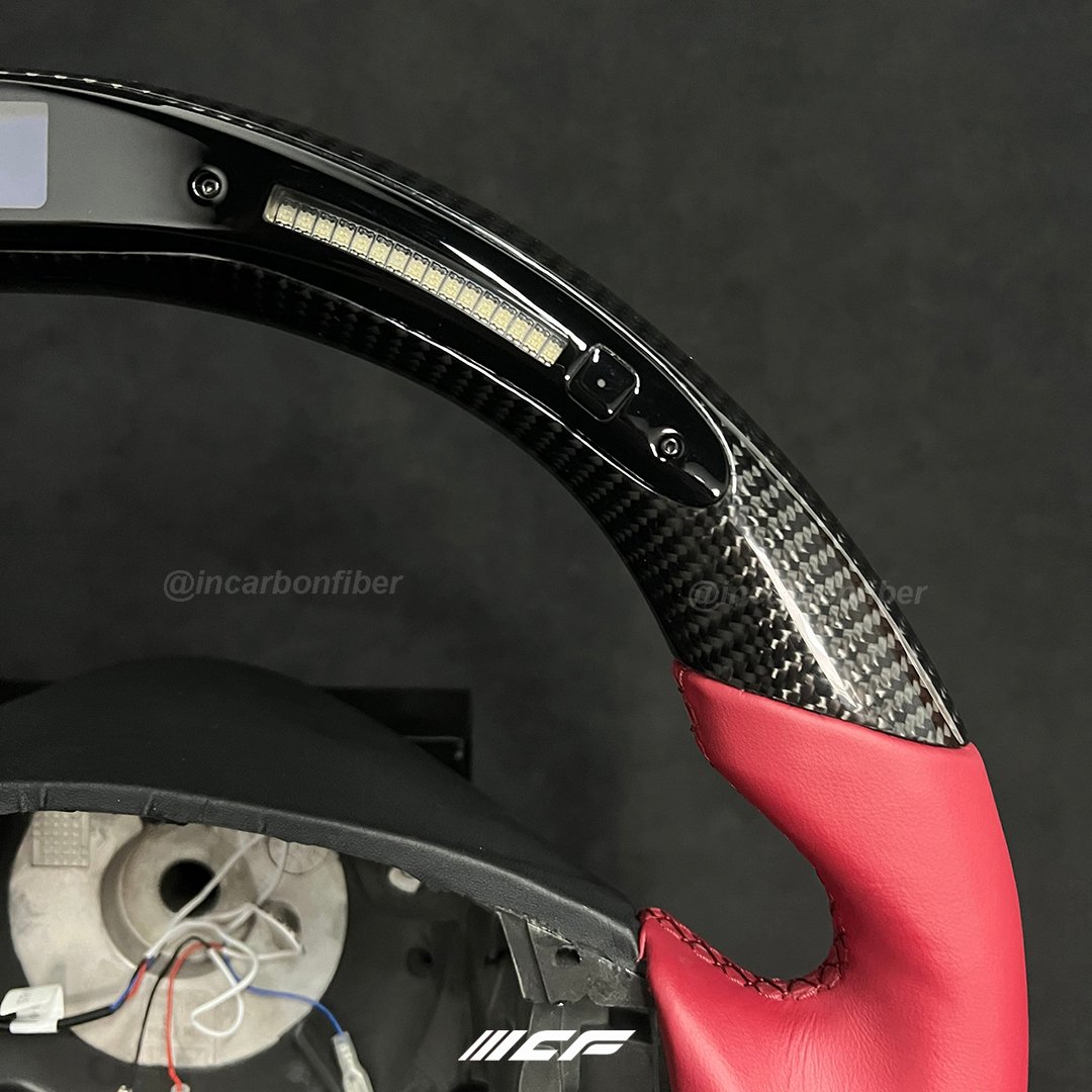 100% Real Carbon Fiber LED Steering Wheel for Maserati Granturismo,Ghibli,Levante,Turismo,Quattroporte,GranCabrio