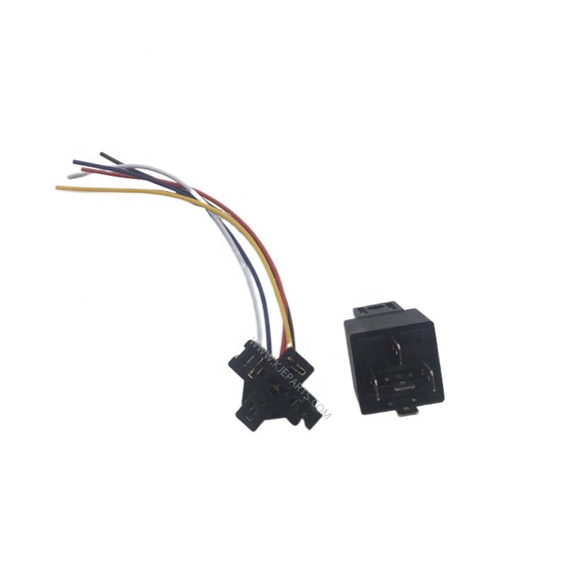 EU Automotive 40A Relay Socket Cable SPST 5 Pin Adapter Complete Wiring Harness for Truck Car