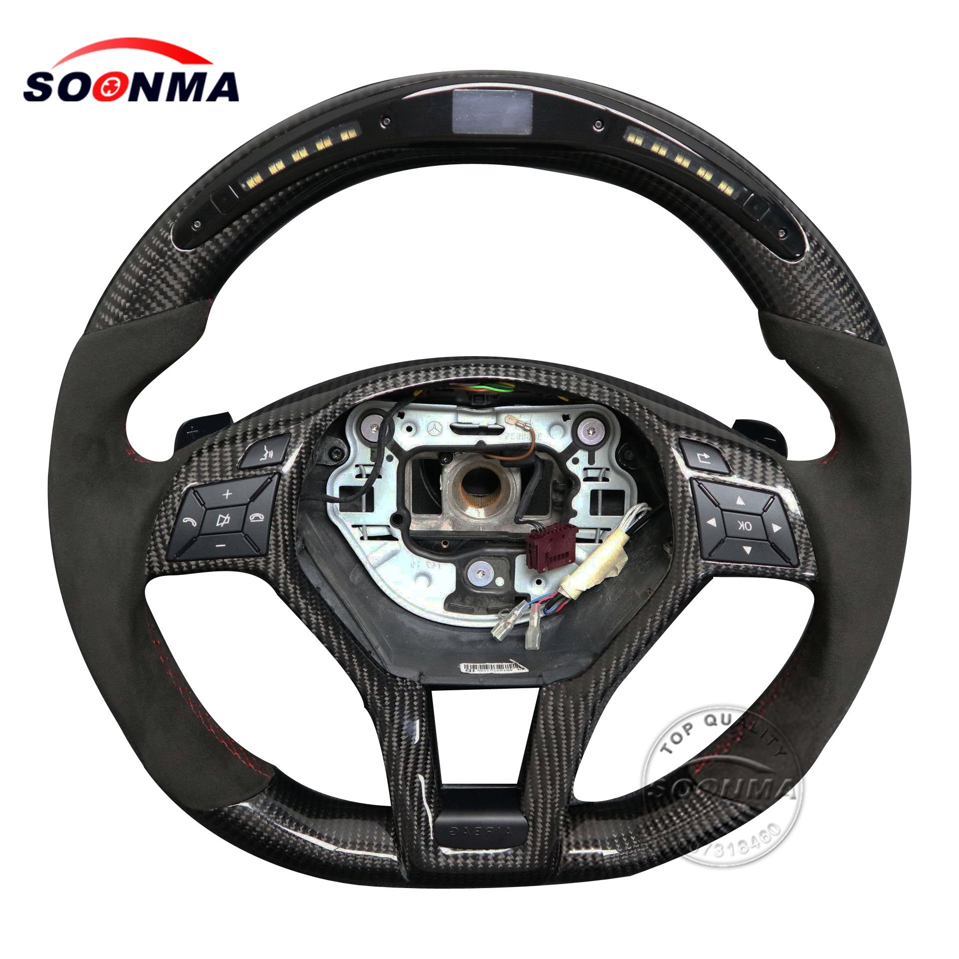 Custom Forged Carbon Fiber Steering Wheel For W205 C260 C300 Amg Led Steering Wheel