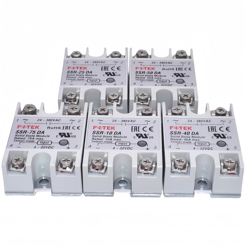 Fotek SSR-10DA Single Solid State Relay 10A/25A/40A/75A DC Control AC Type With 4-32VDC