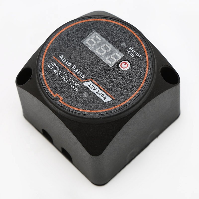 Smart Dual Charger Battery Relay Split Isolator Auto Manual IP67 VSR 12V 140A with Digital Voltmeter for Boat RV Camper Yacht