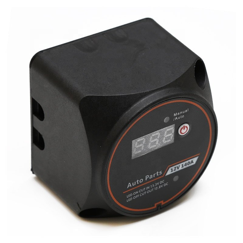 Smart Dual Charger Battery Relay Split Isolator Auto Manual IP67 VSR 12V 140A with Digital Voltmeter for Boat RV Camper Yacht