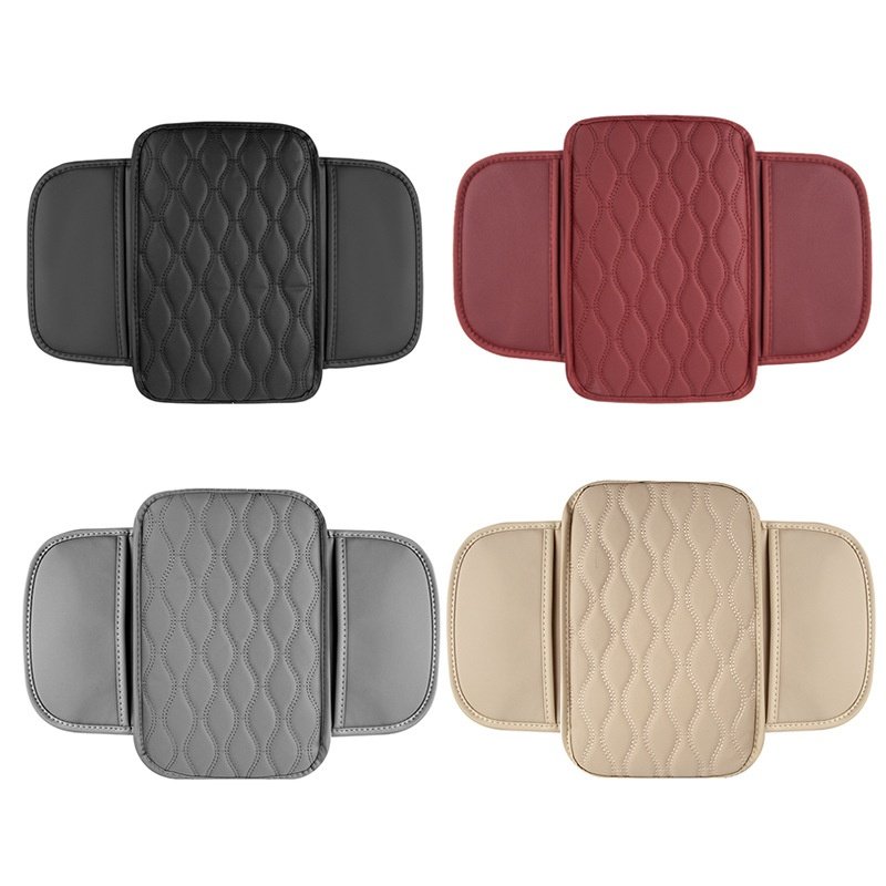 Felaruta Leather Car Armrest Box Mat PU Storage Pocket Bag Universal Central Booster Mat Armrest Multifunctional Storage