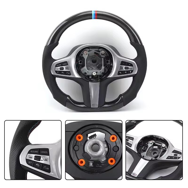 Without Paddle Shifters M Sport Custom Carbon Fiber Car Steering Wheel for BMW 5 7 Series G30 G31 G32 G38 G11 G12 X7 G07 M5 M7