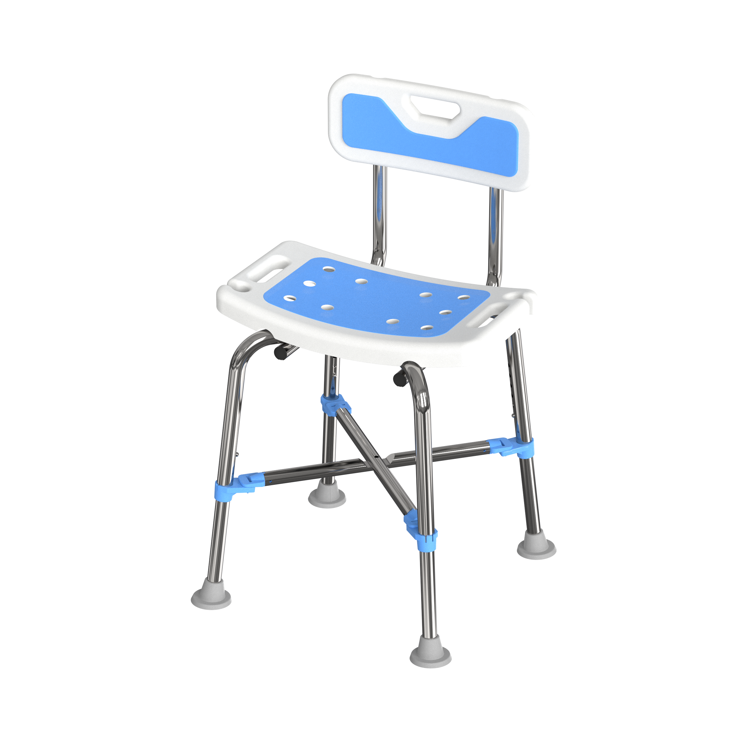Dearevery Height Adjustable Non-slip Shower Chair with Armrest Bath Chair for Bathing Patients