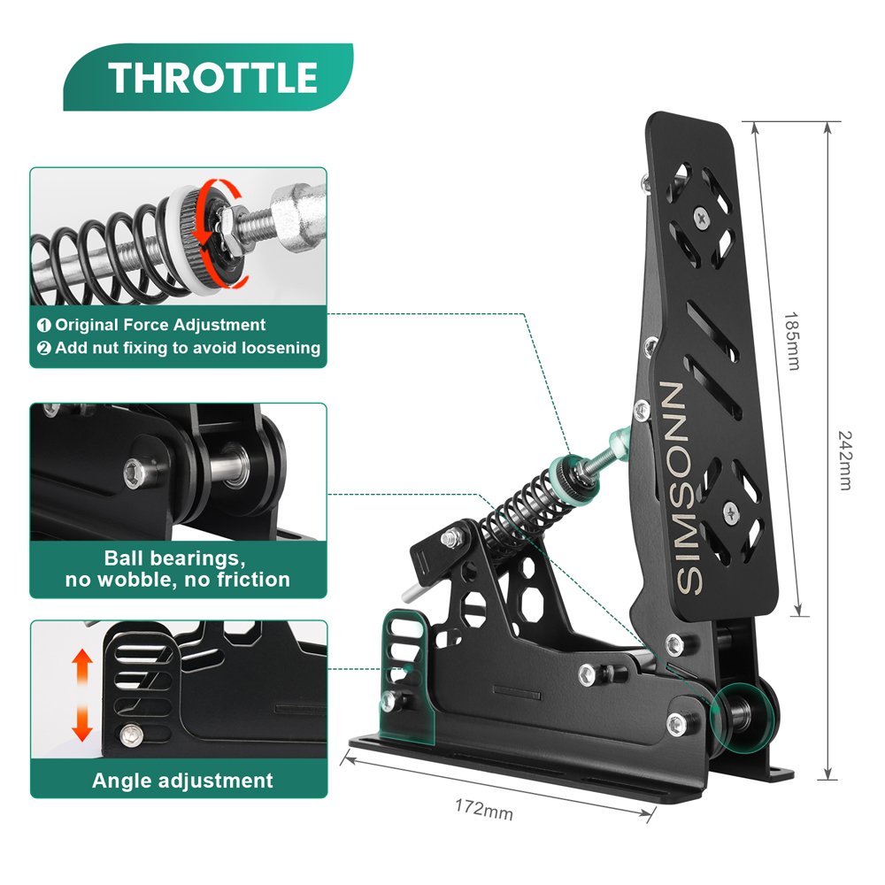 SIMSONN NEW PRO Pedals 200KG Load Cell Brake Pedal Sim Racing clutch Pedals for game car