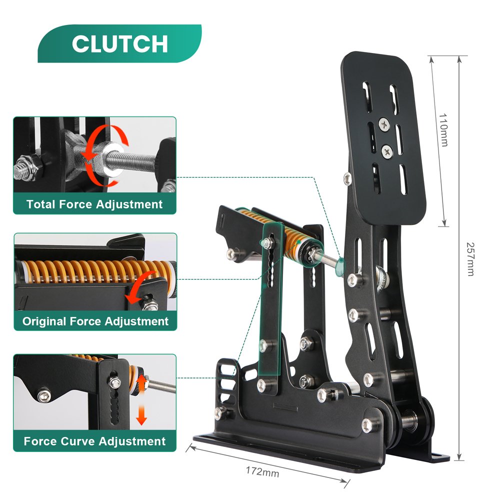 SIMSONN NEW PRO Pedals 200KG Load Cell Brake Pedal Sim Racing clutch Pedals for game car