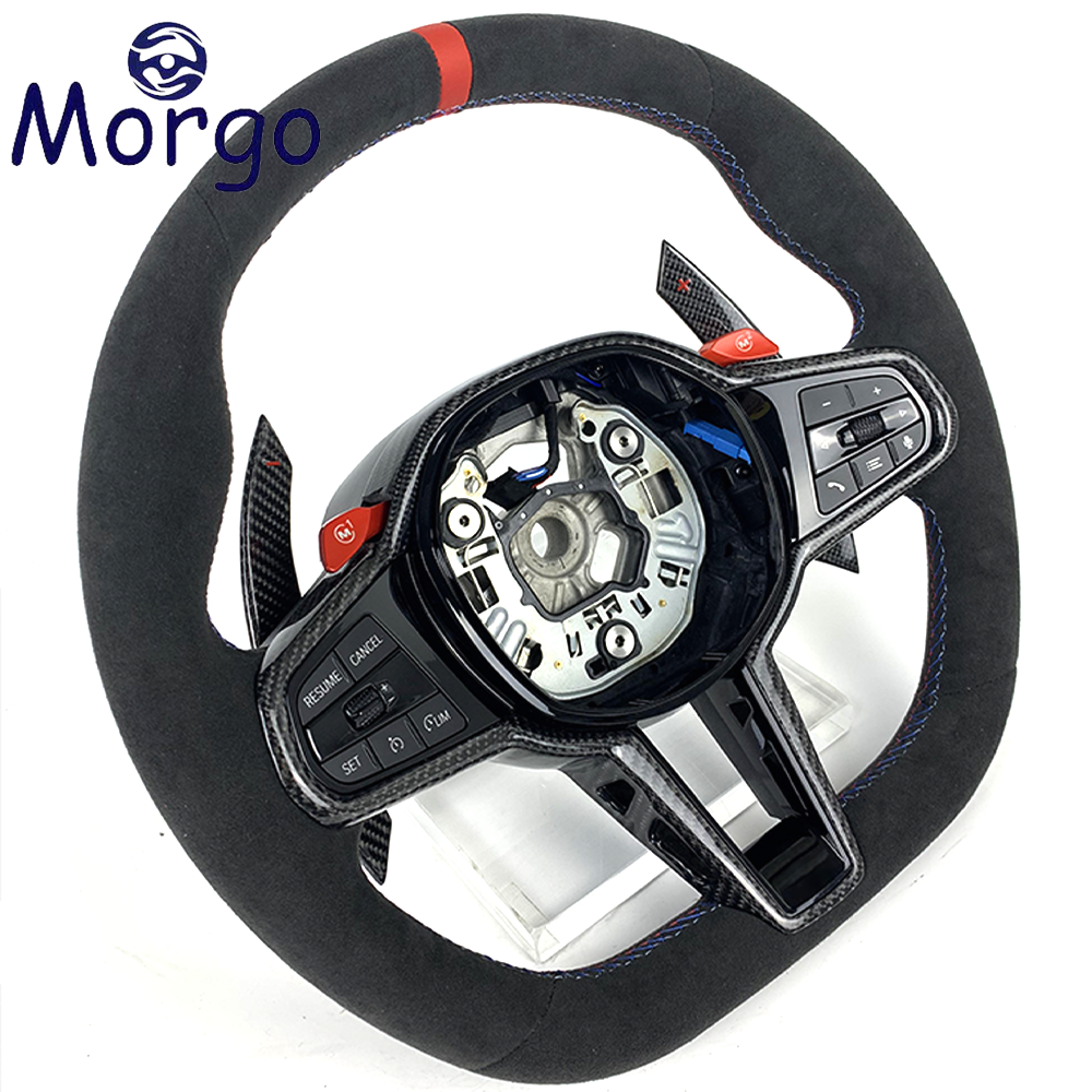 Cars accessories for BMW Customized Alcantara carbon fiber car steering wheel for G Series M3 G80 M4 G82 X3m X4m G3X G01X MSport