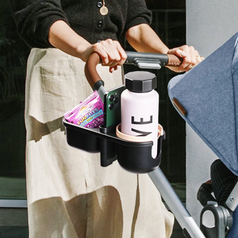 Universal Baby Stroller Snack Tray with Cup Phone Holder Stroller Attachment Fits Most Types of Strollers Armrests