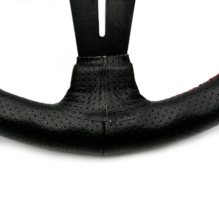Leaders Universal 14 inch black perforated leather classic modified car steering wheel racing simulator steering wheel