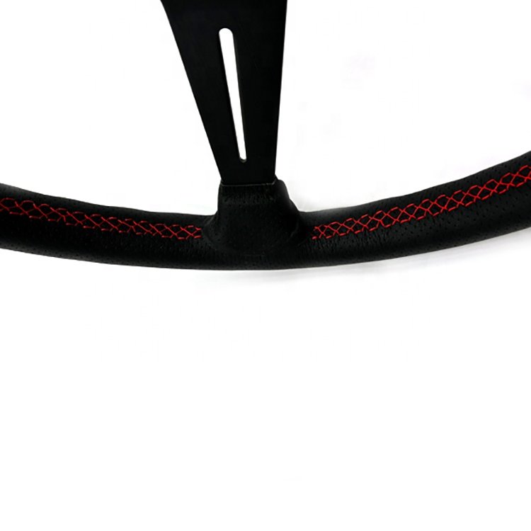 Leaders Universal 14 inch black perforated leather classic modified car steering wheel racing simulator steering wheel