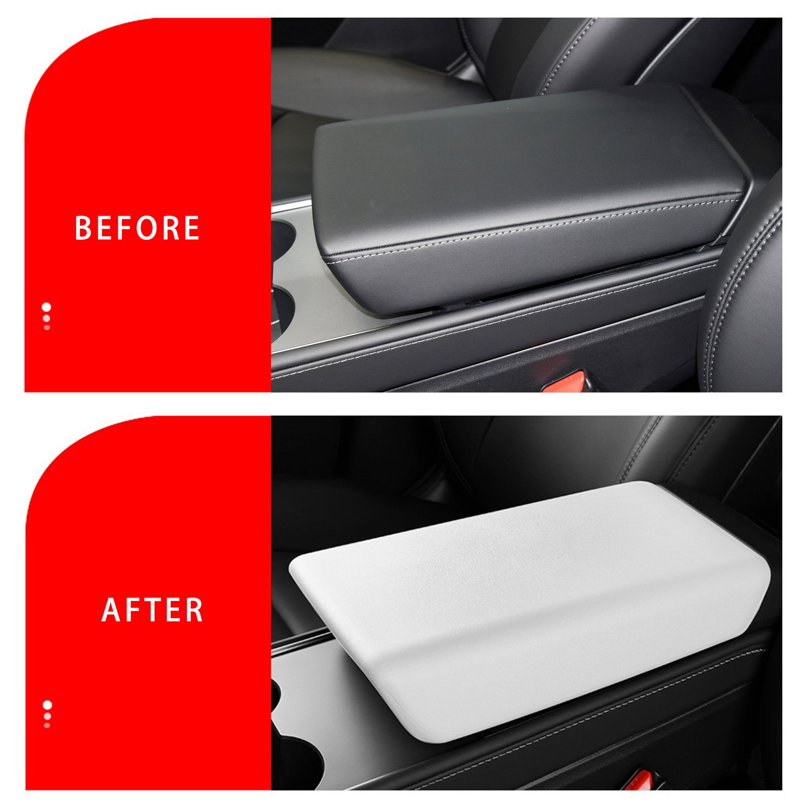 Car Armrest Cover for Tesla Model Y TPE Armrest Model3 Cover Center Console Protector Anti-Scratch Easy Installation