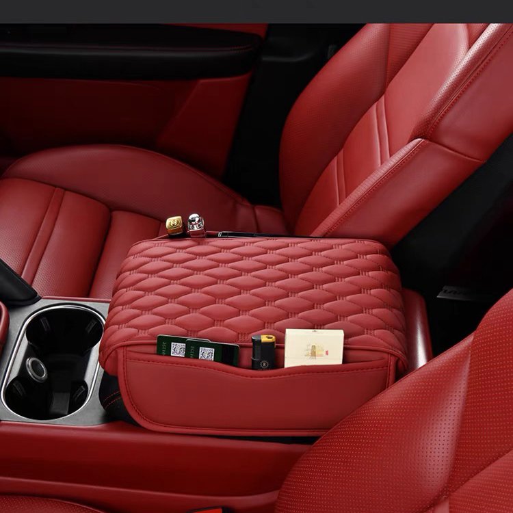 PU Leather Car Armrest Pad Covers Universal Center Console Auto Seat Armrests Box Cushion