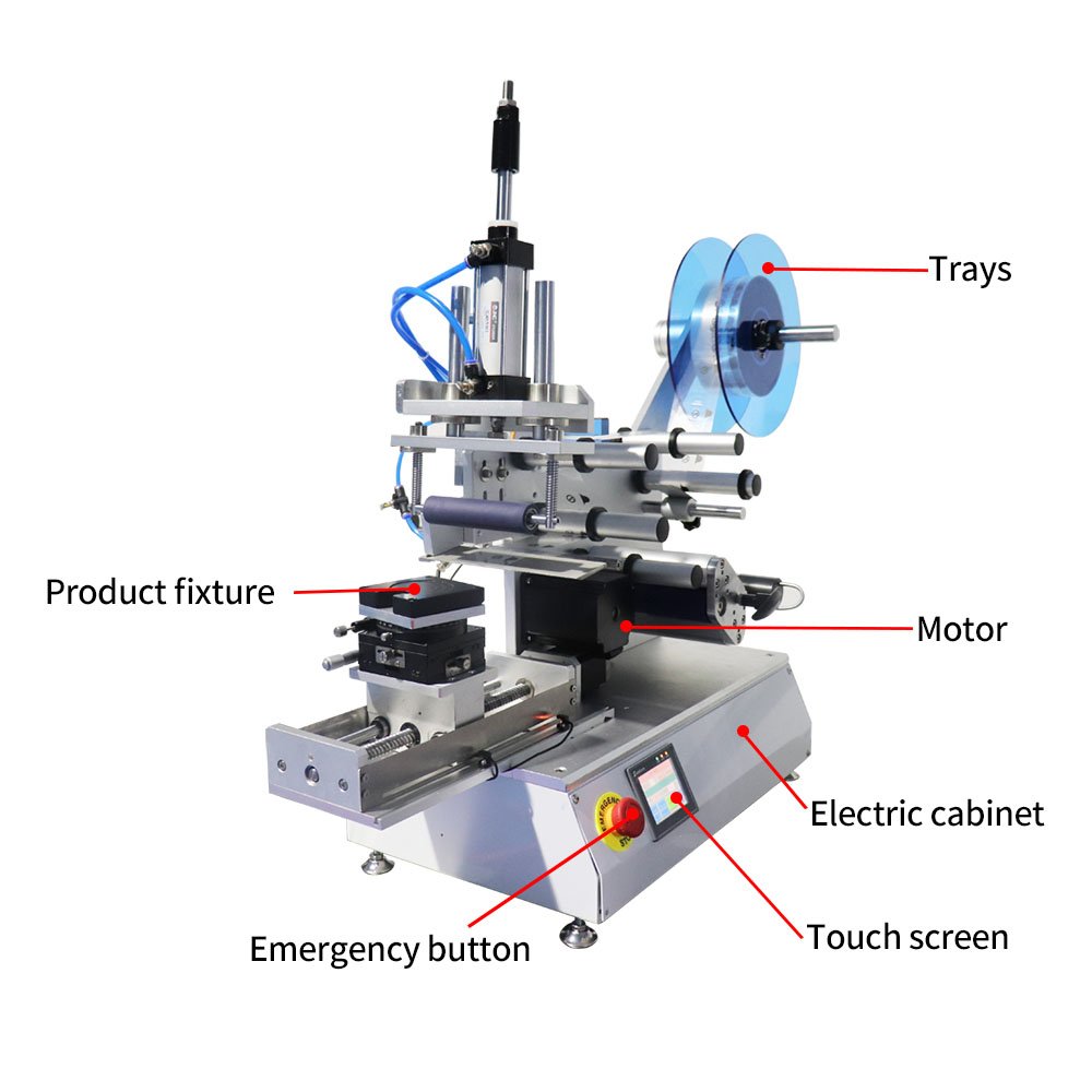 Orshang Hot Sale Semi-auto Plastic Bags Labeling Machine Flat Surface Bottle Box Top Square Bottle Labeling Machine