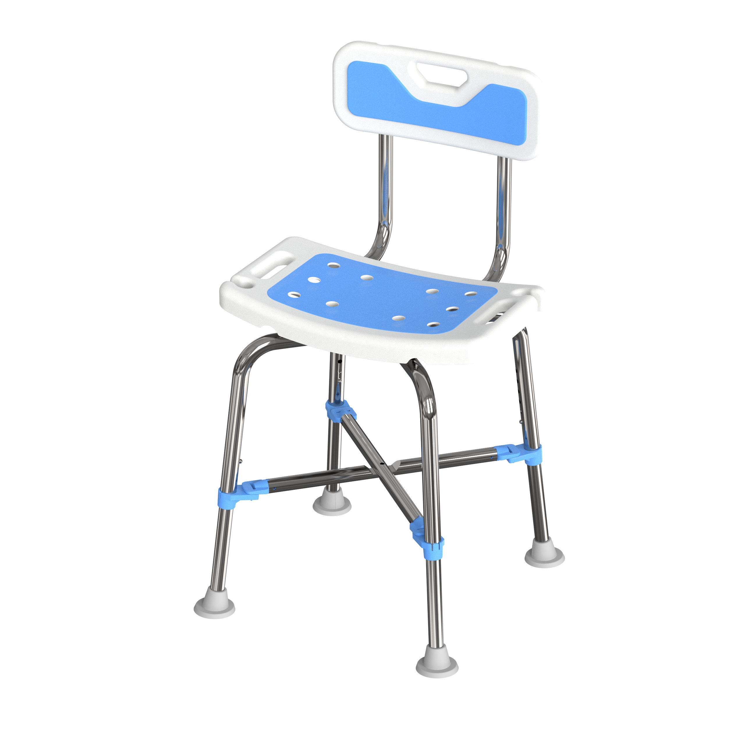 Dearevery Professional Anti-Slip Bathroom Safety Aluminum Shower Chair with Armrest with Back