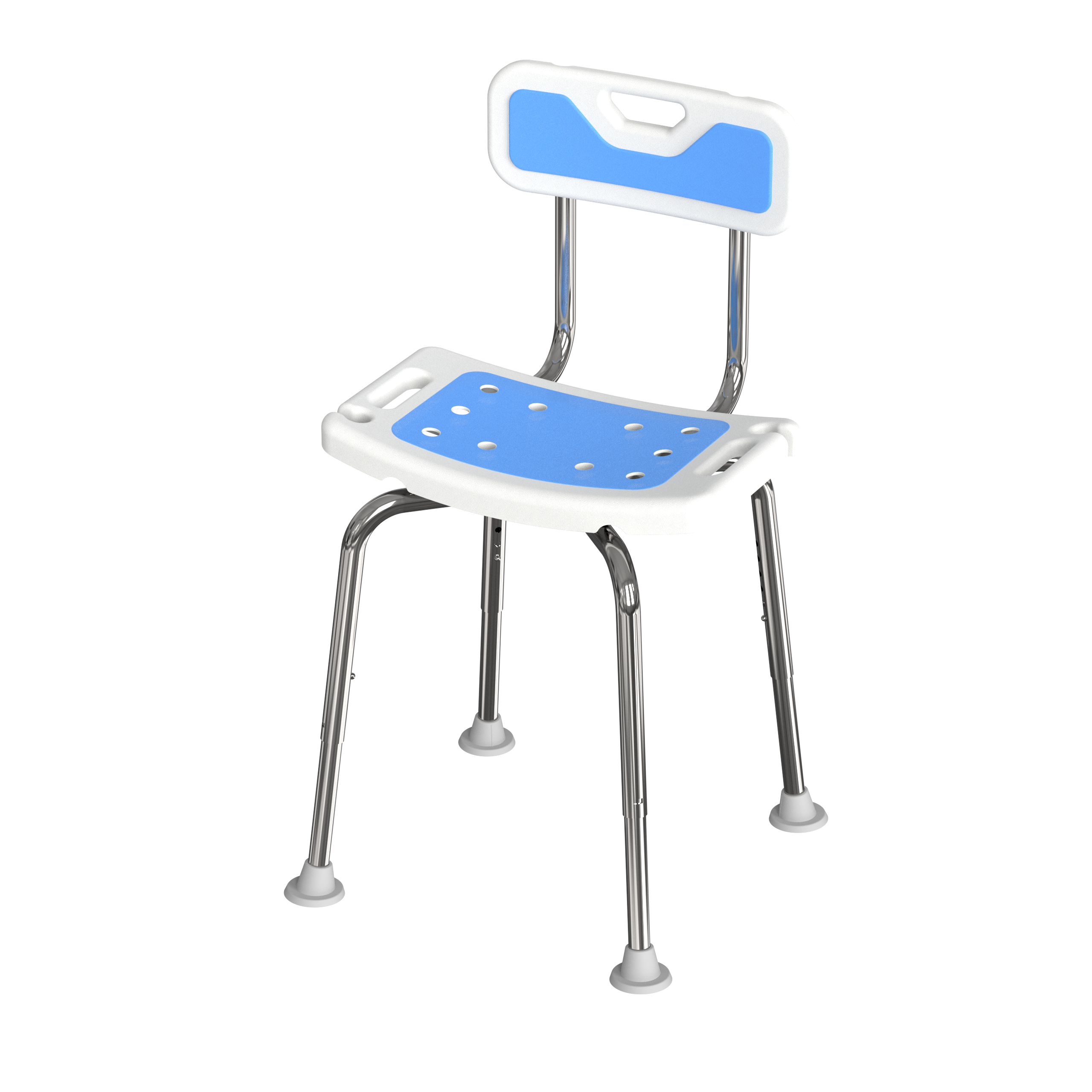 Dearevery Professional Anti-Slip Bathroom Safety Aluminum Shower Chair with Armrest with Back