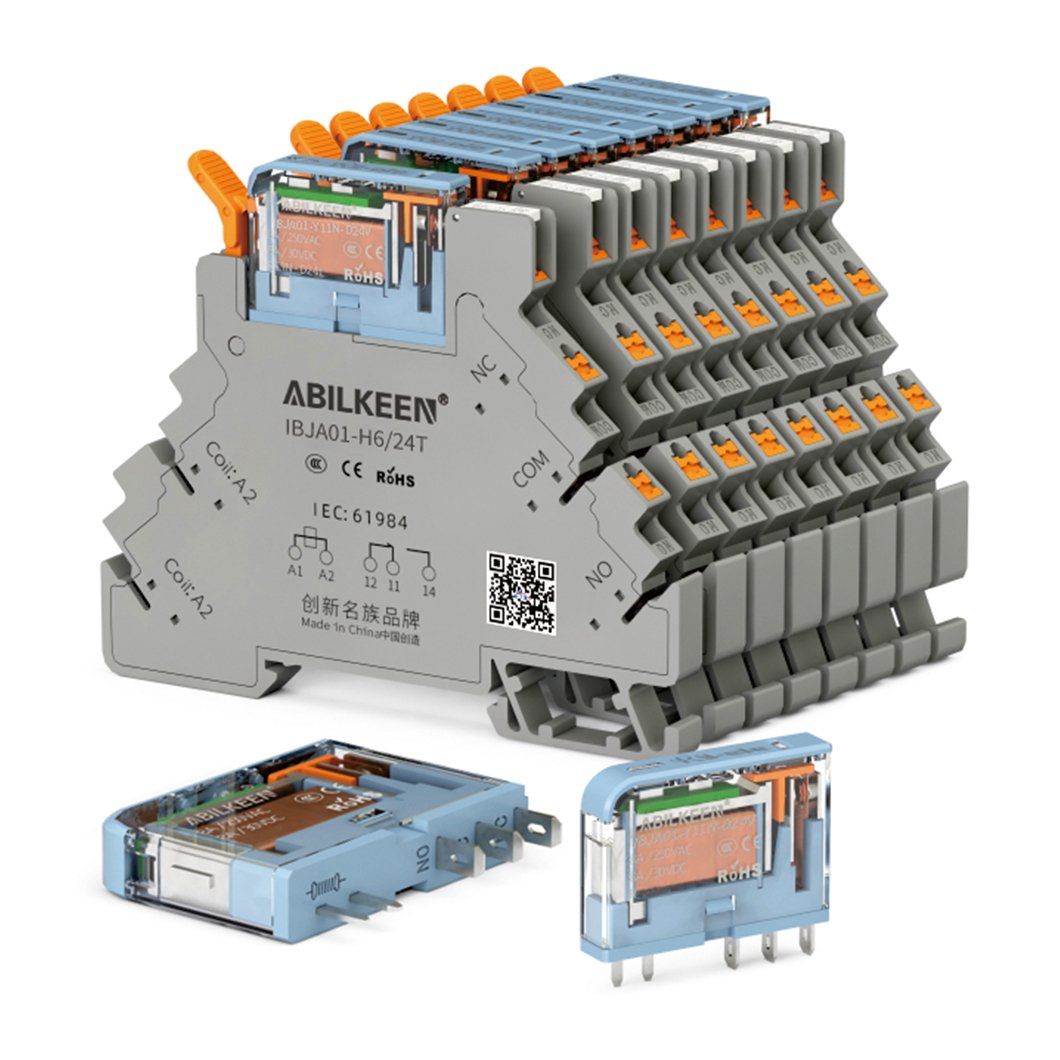 ABILKEEN PLC 6.2mm Din Rail Slim Relay Socket 24VAC/DC Thickness Slim Relay Socket
