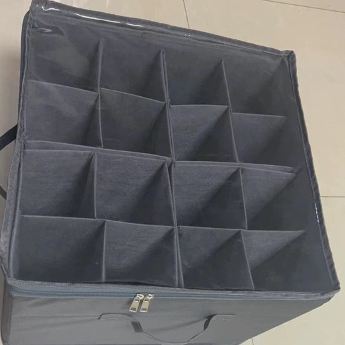 Large Mesh Pockets Clear Cover Collapsible Shoe Holder Large Shoe Organizer