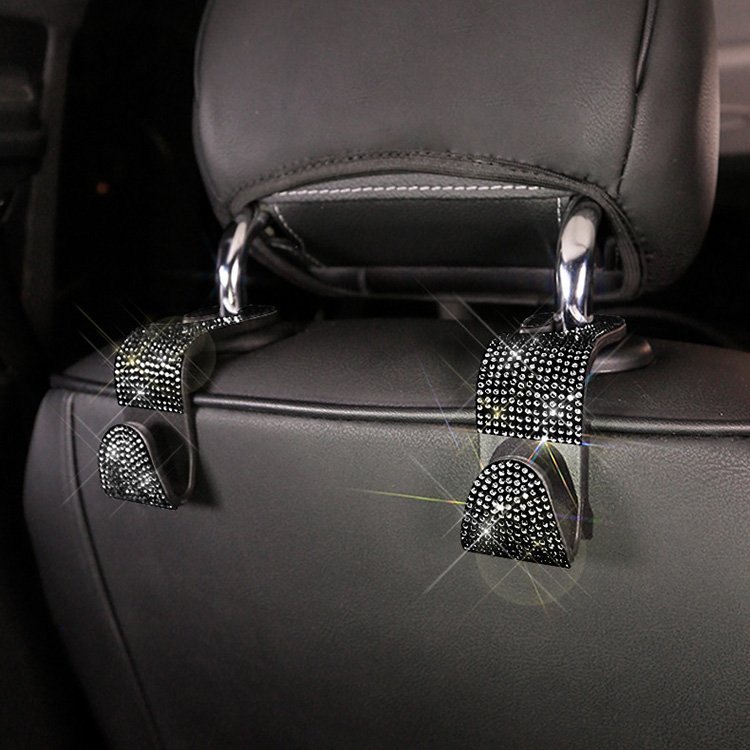 Car Black Full Rhinestone Steering Wheel Cover Rhinestone Women's Handle Cover Goddess Style