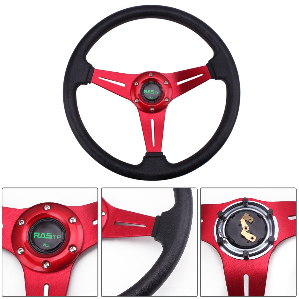 Xuzhong Car Steering Wheels Aluminum PU Sport Steering Wheels Factory Hot Selling Universal 13inch Gray Blue Black Gold Red