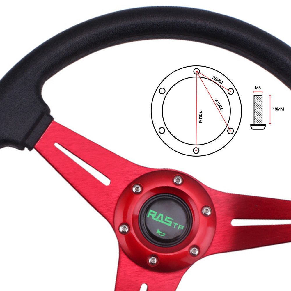 Xuzhong Car Steering Wheels Aluminum PU Sport Steering Wheels Factory Hot Selling Universal 13inch Gray Blue Black Gold Red