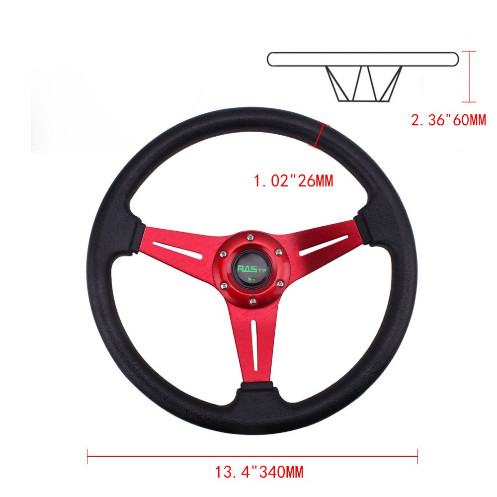 Xuzhong Car Steering Wheels Aluminum PU Sport Steering Wheels Factory Hot Selling Universal 13inch Gray Blue Black Gold Red