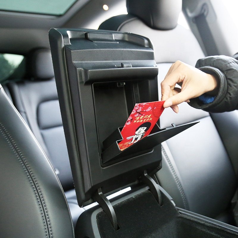 Center Console Armrest One Touch Hidden Storage Box Organizer Accessories for Model Y/3