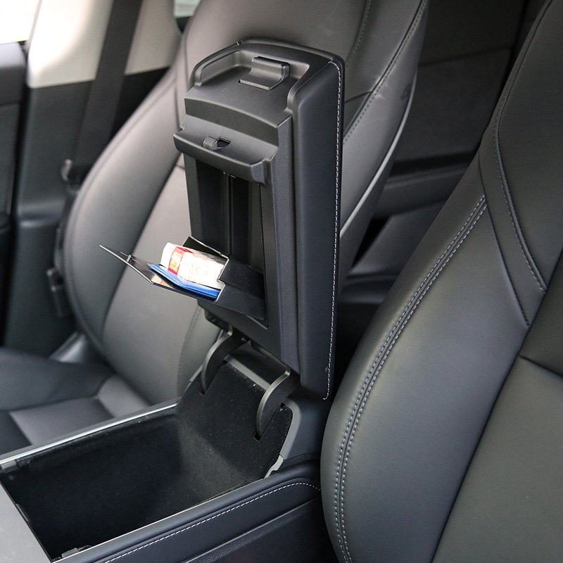 Center Console Armrest One Touch Hidden Storage Box Organizer Accessories for Model Y/3
