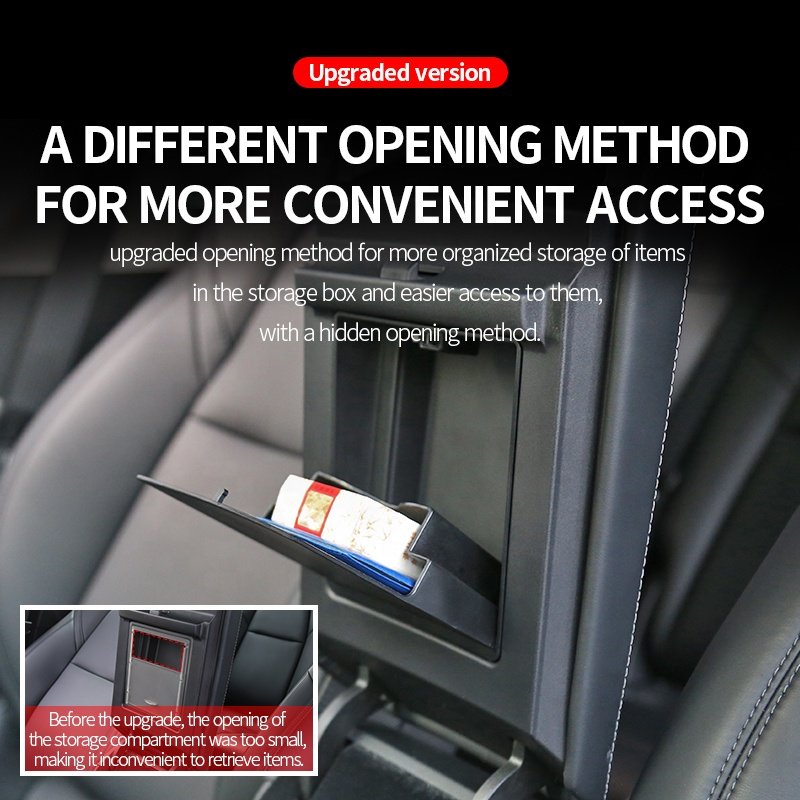 Center Console Armrest One Touch Hidden Storage Box Organizer Accessories for Model Y/3
