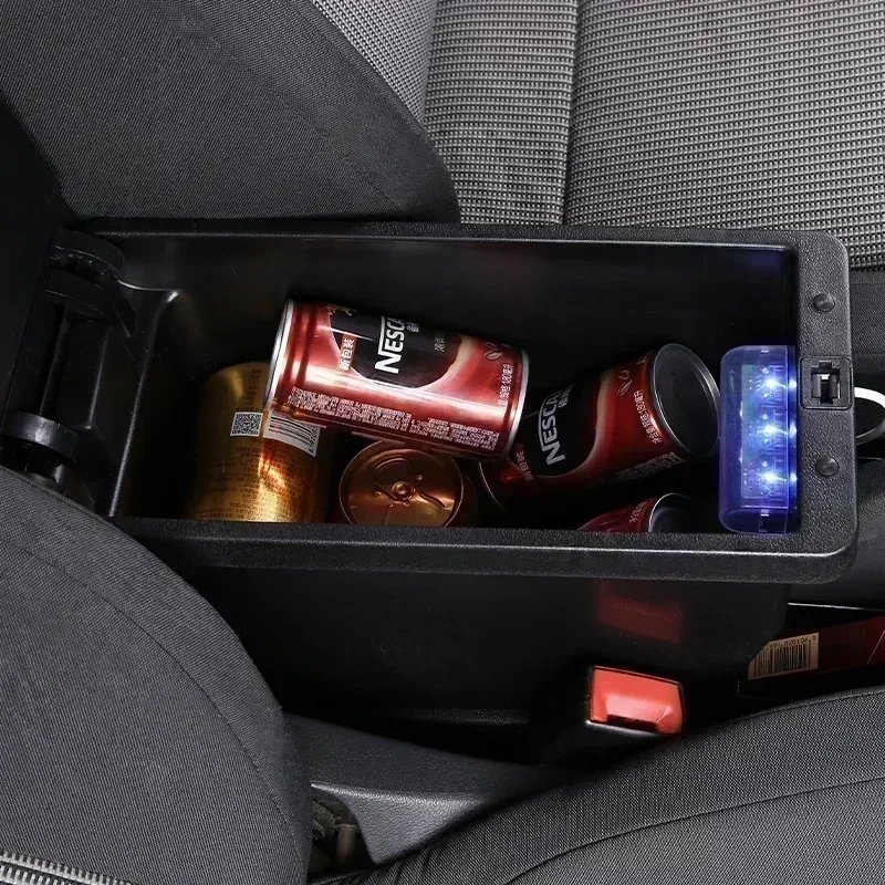 TONC Skoda FABIA Tailored Fit Armrest Storage Console - Interior Organizer with Dual USB Ports for Added Convenience