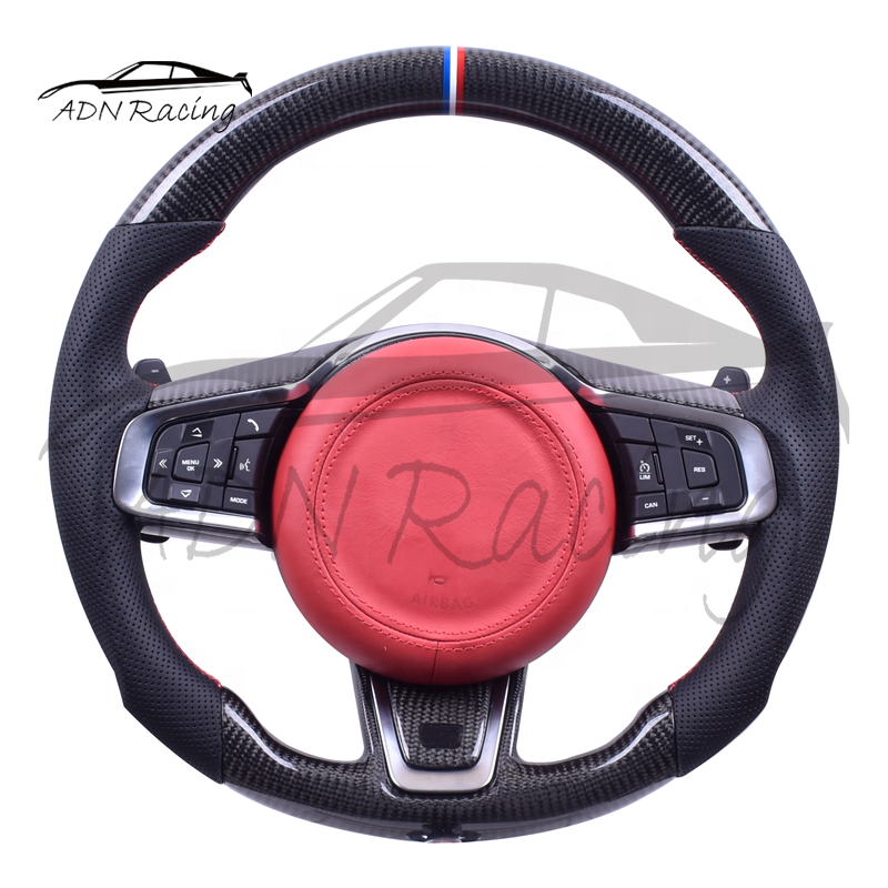 Real Carbon Fiber Car Steering Wheel For JAGUAR XF F-Type F-Pace E Pace 2014-2021