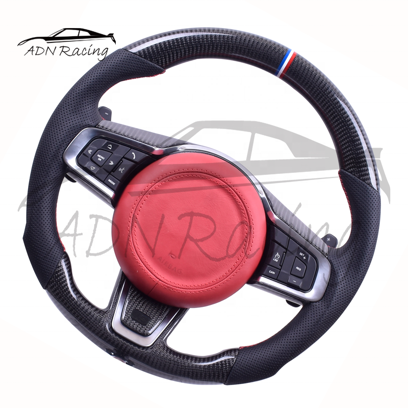 Real Carbon Fiber Car Steering Wheel For JAGUAR XF F-Type F-Pace E Pace 2014-2021