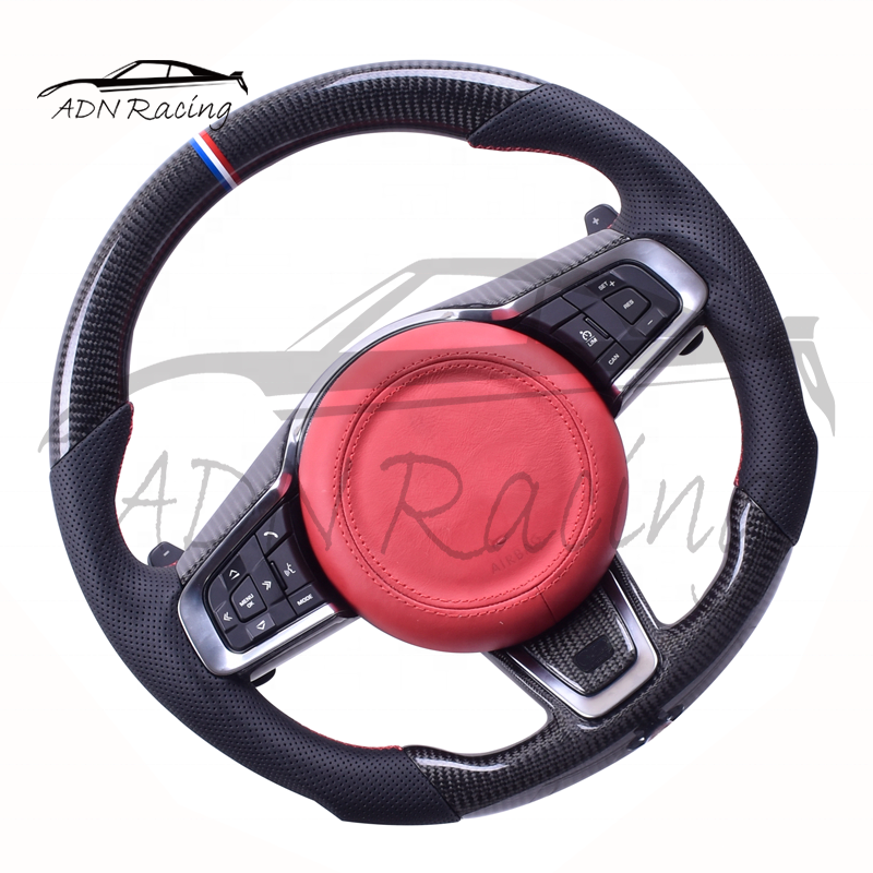 Real Carbon Fiber Car Steering Wheel For JAGUAR XF F-Type F-Pace E Pace 2014-2021