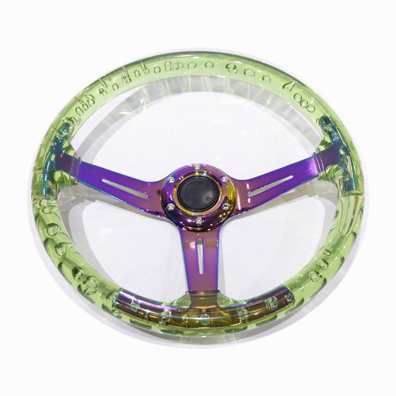 PUERXIN Universal Auto Transparent Steering Wheel 14 Inch 350mm Car Modification Sport Acrylic Car Steering Wheel For Car