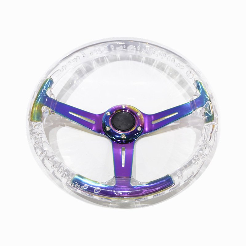 PUERXIN Universal Auto Transparent Steering Wheel 14 Inch 350mm Car Modification Sport Acrylic Car Steering Wheel For Car