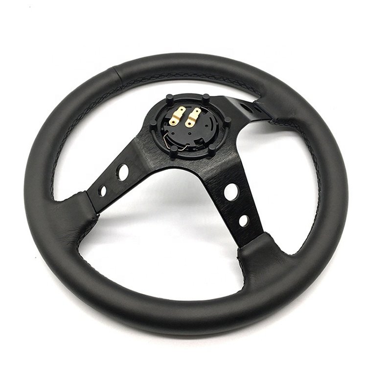 Universal Genuine Leather Racing Car Steering Wheel Luxury Multifunction Car Steering Wheel