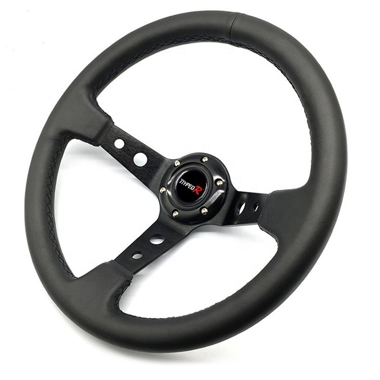 Universal Genuine Leather Racing Car Steering Wheel Luxury Multifunction Car Steering Wheel