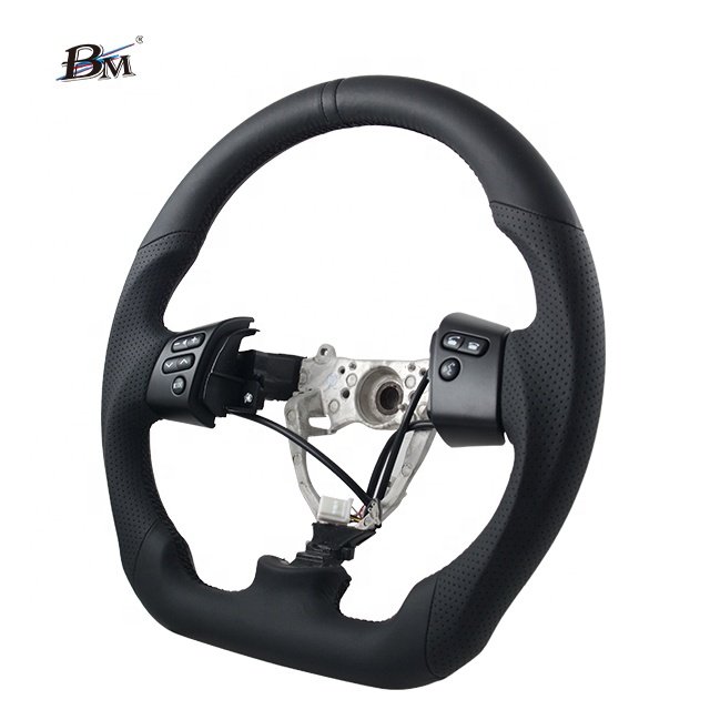 Full Black Leather and Button Circular Custom Steering Wheels For Toyota FJ Cruiser 2007 to 2023 Interior Accessories For Cars