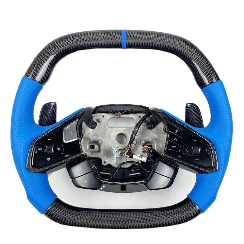 Custom Car Interior Accessories Carbon Fiber Steering Wheel For Chevrolet Corvette C8
