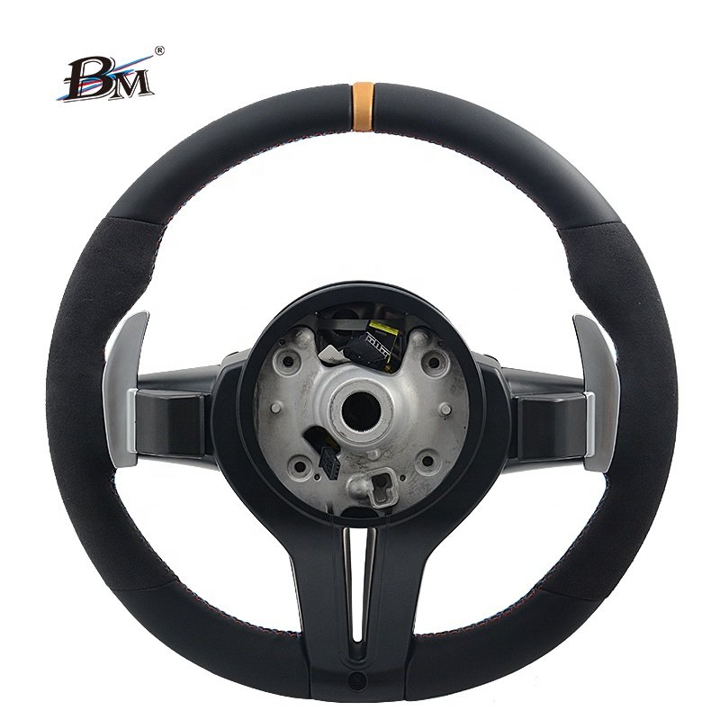 For BMW M5 M6 F10 5-Series F12 6-Series F01 7-Series Sport Custom Car Alcantara Leather M Performance Steering Wheel by BM