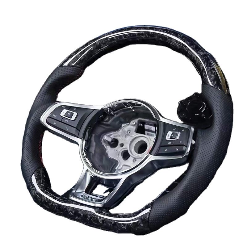 Custom Car Interior Covered Forged Carbon Fiber Steering Wheel For Volkswagen Magotan Sagitar Passat GLOF GTI