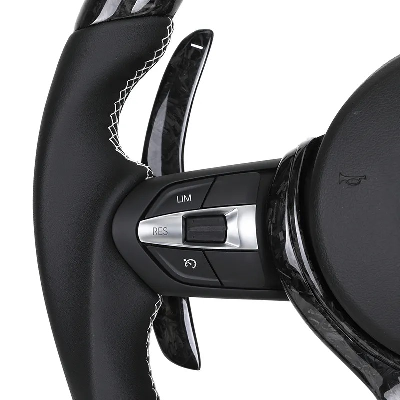 With Forged Carbon Trim Half Leather Carbon Steering Wheel for BMW X5 E70 X6 E71 X1 E84 E60 E90 E91 E92 E93 E88 Z4 E89 F10 F30