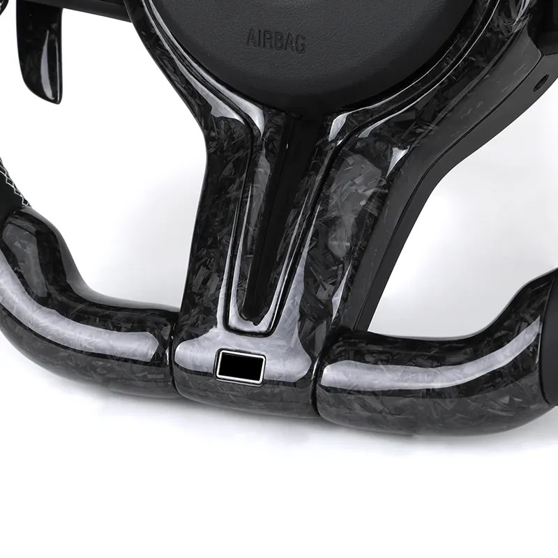 With Forged Carbon Trim Half Leather Carbon Steering Wheel for BMW X5 E70 X6 E71 X1 E84 E60 E90 E91 E92 E93 E88 Z4 E89 F10 F30